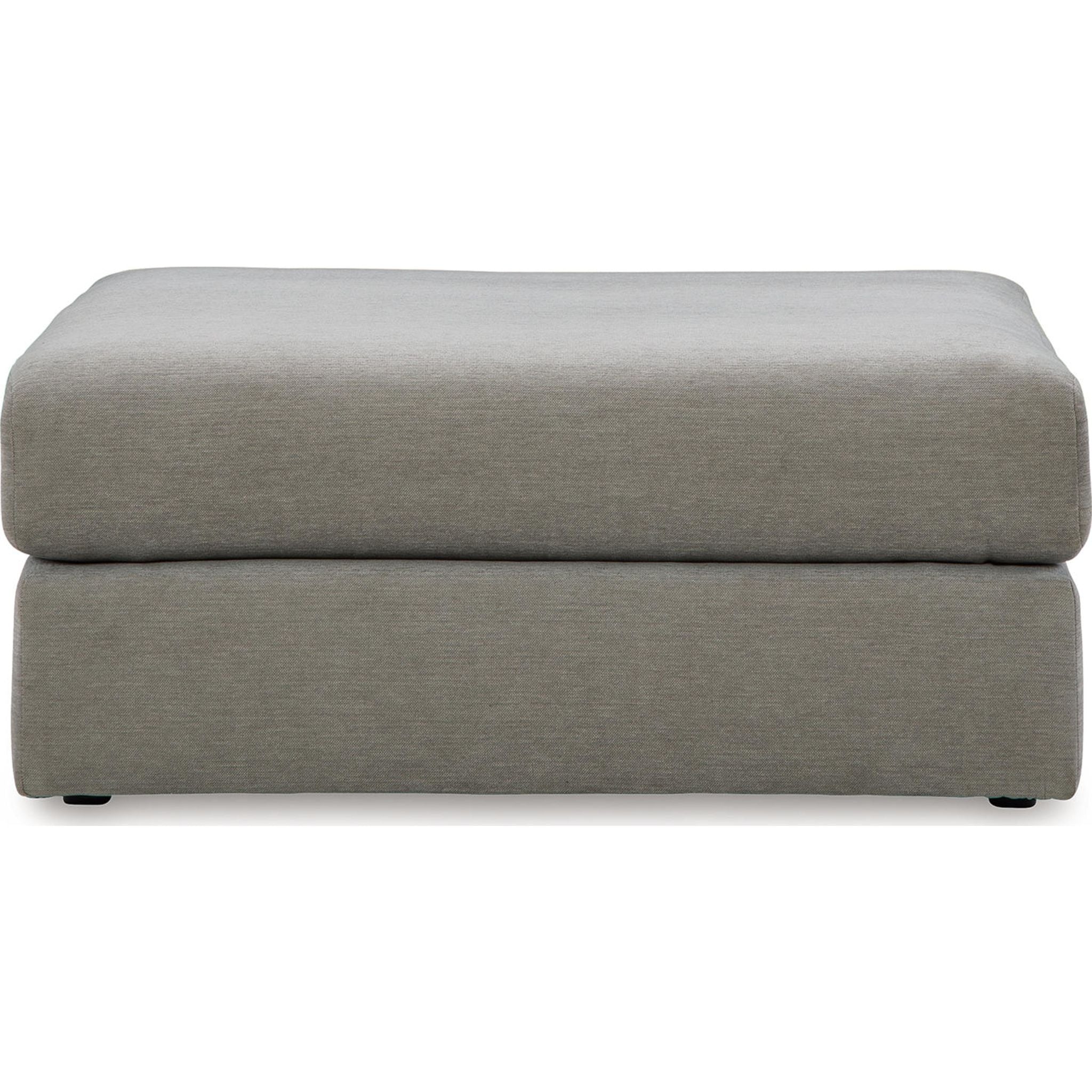 Avaliyah Oversized Accent Ottoman in Ash Gray - Modern Footrest Pouf for Living Room, Bedroom & Home Decor