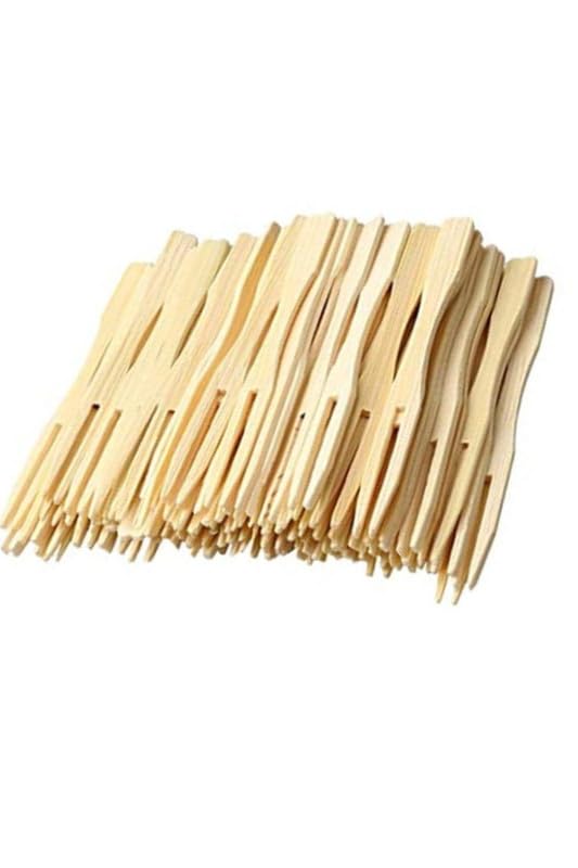 Eco-Friendly Disposable Wooden Fruit Forks - 3.5 Inch Mini Cocktail Picks (Pack of 160) - Perfect for Parties, Picnics, and Fruit Appetizers - Sustainable Wooden Cutlery for Snacks and Hors d'Oeuvres