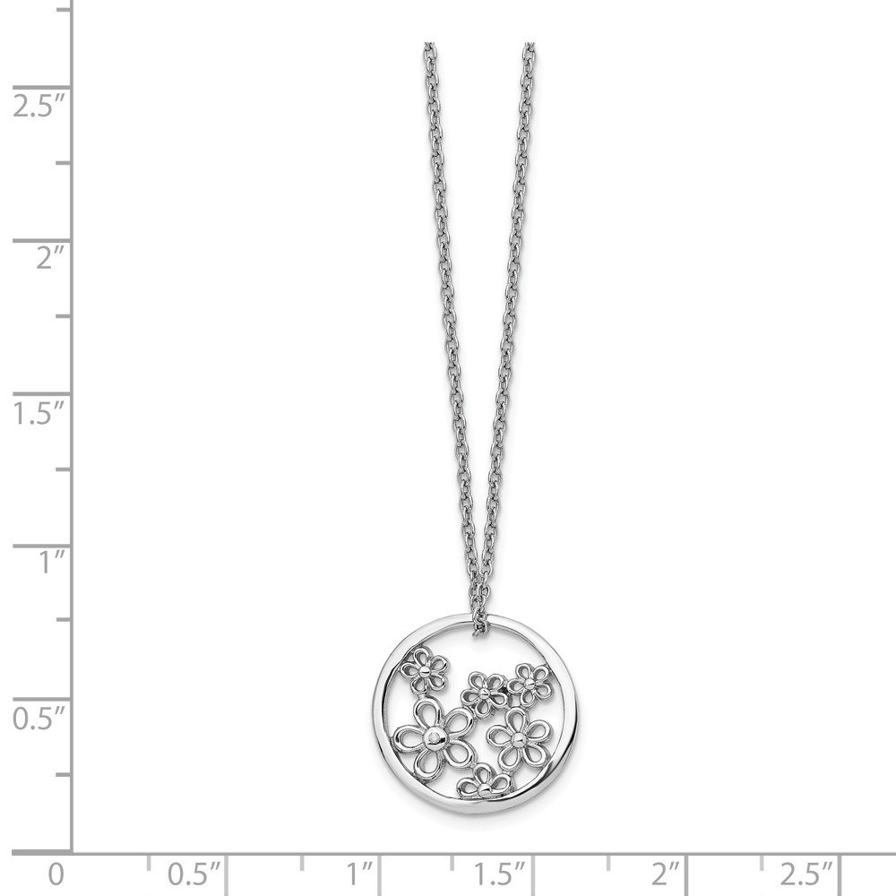 SS White Ice Diamond Flower Necklace for Women - Elegant Cubic Zirconia Pendant Jewelry Gift for Wedding, Anniversary & Special Occasions