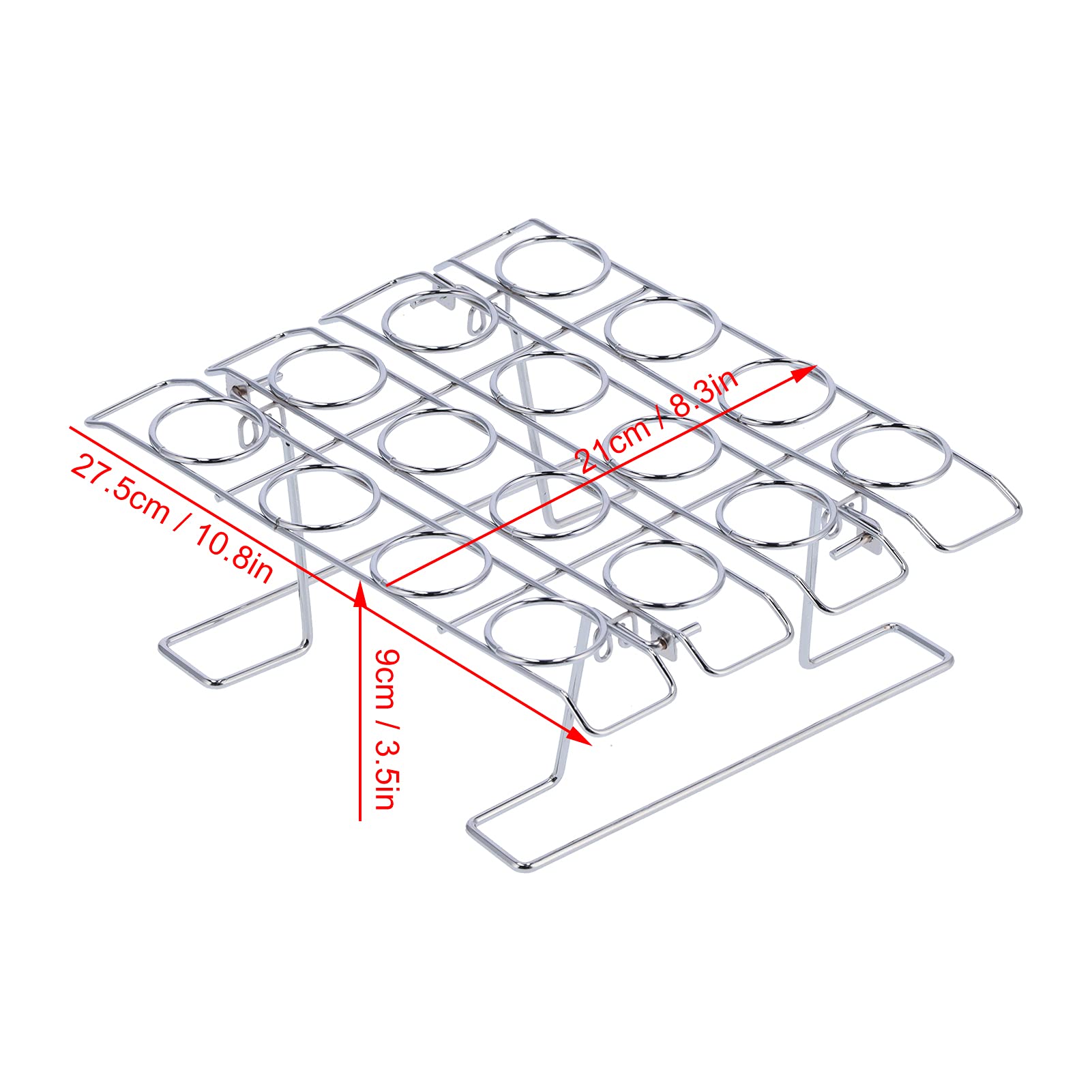 16-Hole Folding Baking Rack - Space-Saving Cupcake Stand, Ice Cream Cone Holder for Weddings & Birthdays (9x21x27.5cm) | Perfect for Party Dessert Displays, Bakery Storage & Home Kitchen Organization