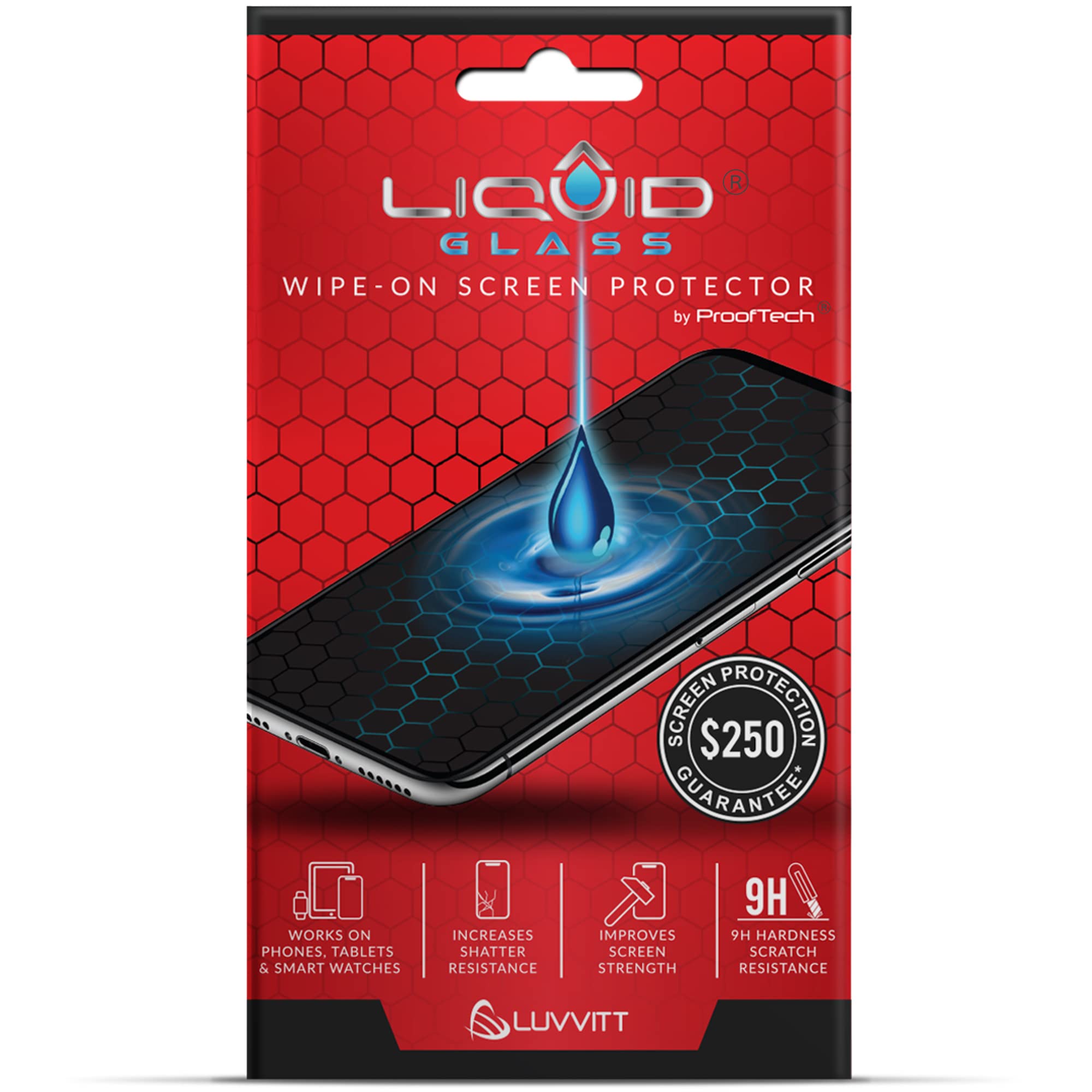 Liquid Glass Screen Protector with $250 Warranty - Scratch & Shatter Resistant Nano Coating for iPhone, Samsung, iPad & Smartwatches | Universal Fit, Easy Application | Perfect for Outdoor, Work & Travel Protection
