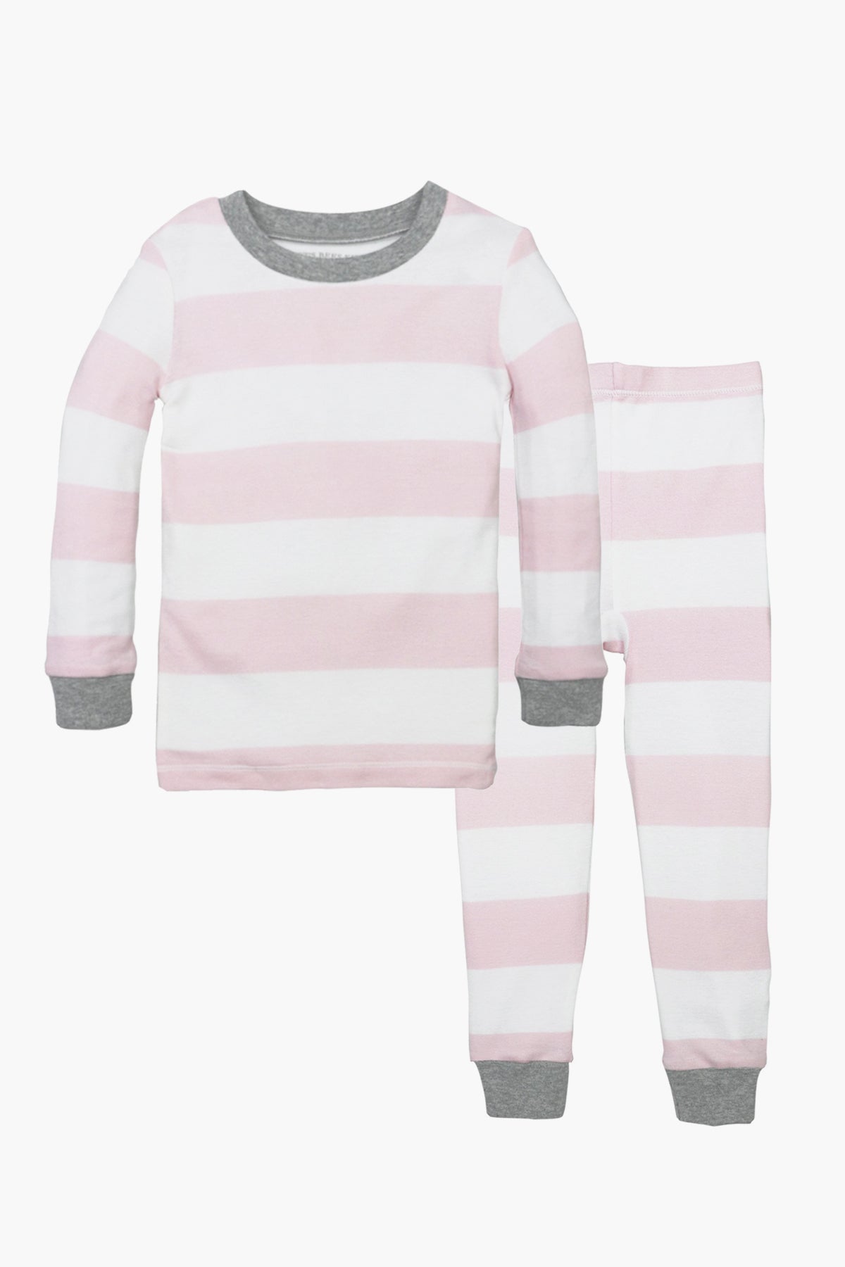 Burt's Bees Rugby Pink Stripe Kids Pajamas - Soft Organic Cotton Pajama Set for Boys & Girls | Perfect for Sleepovers, Bedtime & Cozy Nights