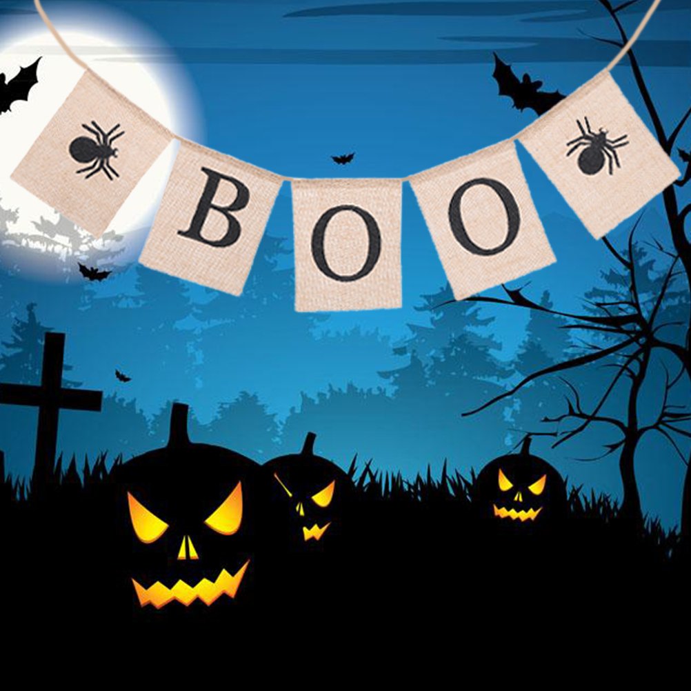 BESPORTBLE Halloween Party Decorations - Outdoor Hanging Banners, Wreaths & Swallowtail Flags for Spooky Home & Yard Decor | Perfect for Halloween Parties, Trick or Treating & Seasonal Festivities