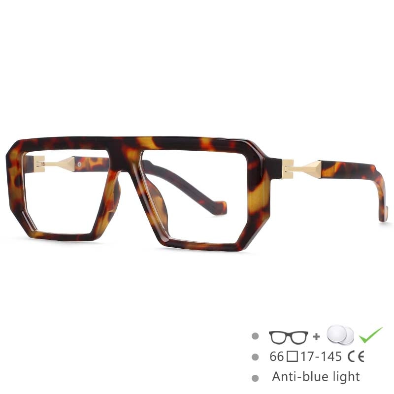 CCspace Unisex Full Rim Irregular Rectangle TR90 Eyeglasses 54630 - Lightweight & Durable Frame for Men & Women - Perfect for Reading, Work, and Everyday Use
