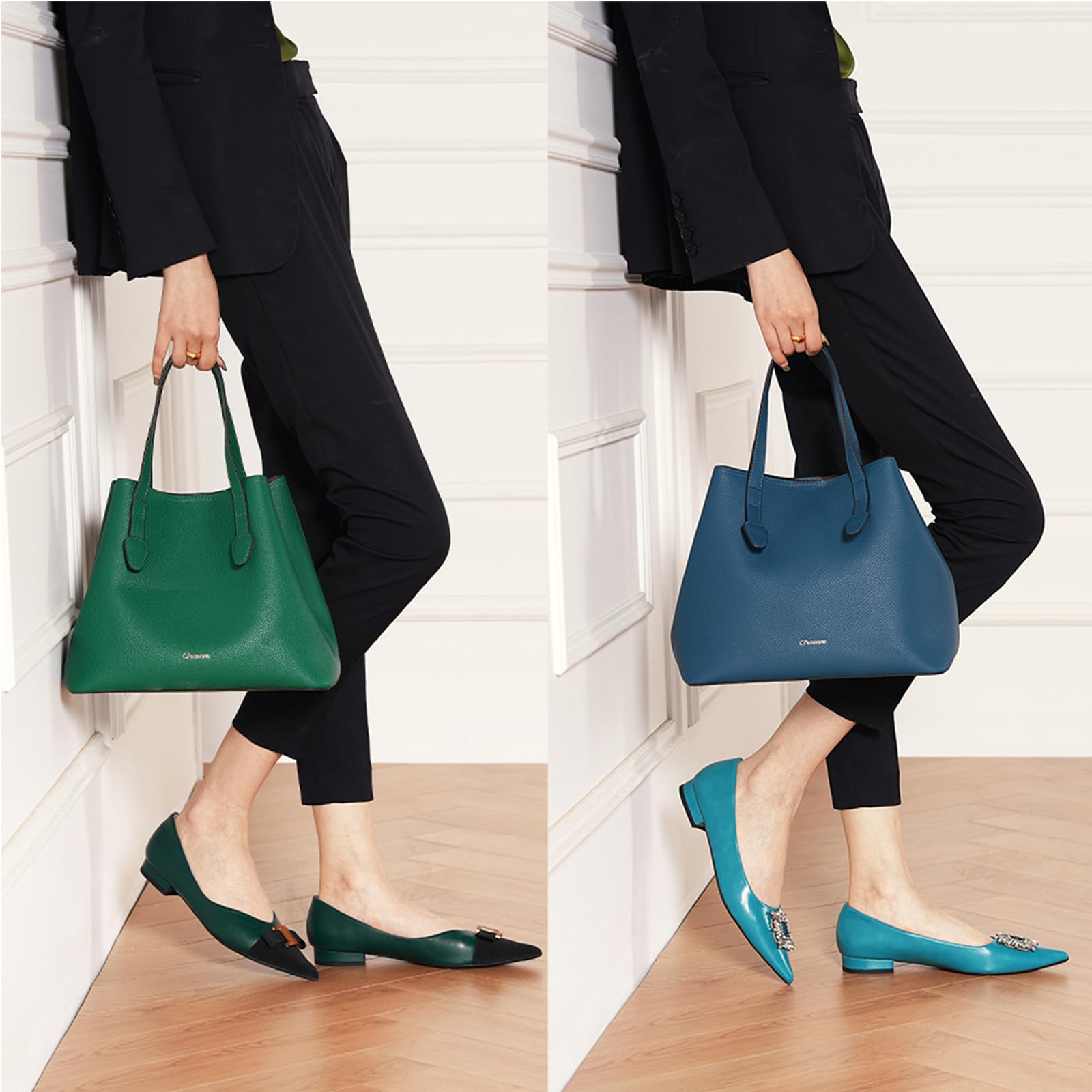 Premium Full Grain Leather Large Capacity Tote Handbag for Women - Stylish Hobo Bag with Top Handle - Spacious Work & Travel Tote - Perfect for Office, Commuting & Weekend Getaways