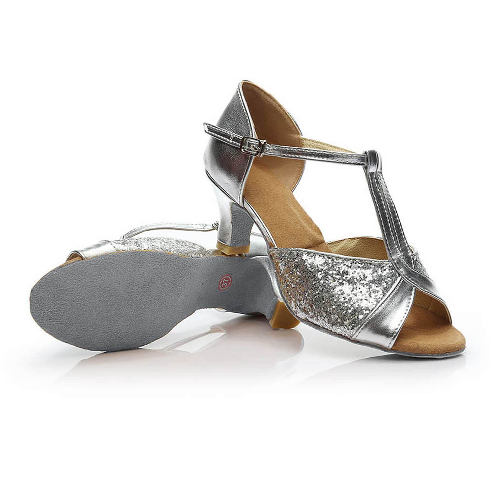 Sparkly Glitter Sandals for Women - Summer Peep Toe Dress Shoes with Comfortable Heel for Latin Dance, Parties & Weddings | Elegant Ladies Pumps for Casual Wear & Special Occasions