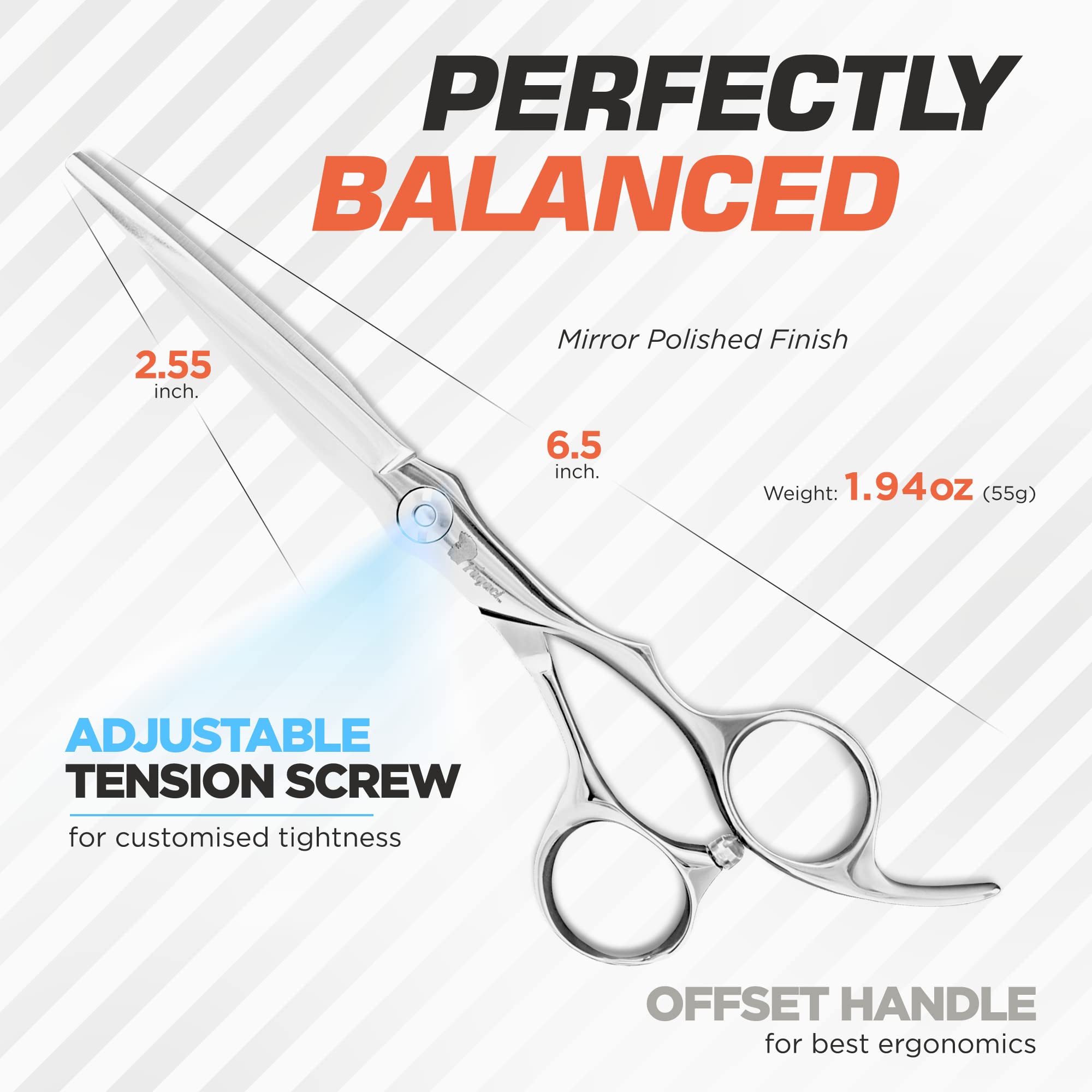 Fagaci Professional Hair Scissors 6” - Razor Sharp Blades, Premium ATS-314 Steel - Hair Cutting Shears for Stylists & Barbers - Perfect for Precision Haircuts, Trimming & Styling at Home or Salon