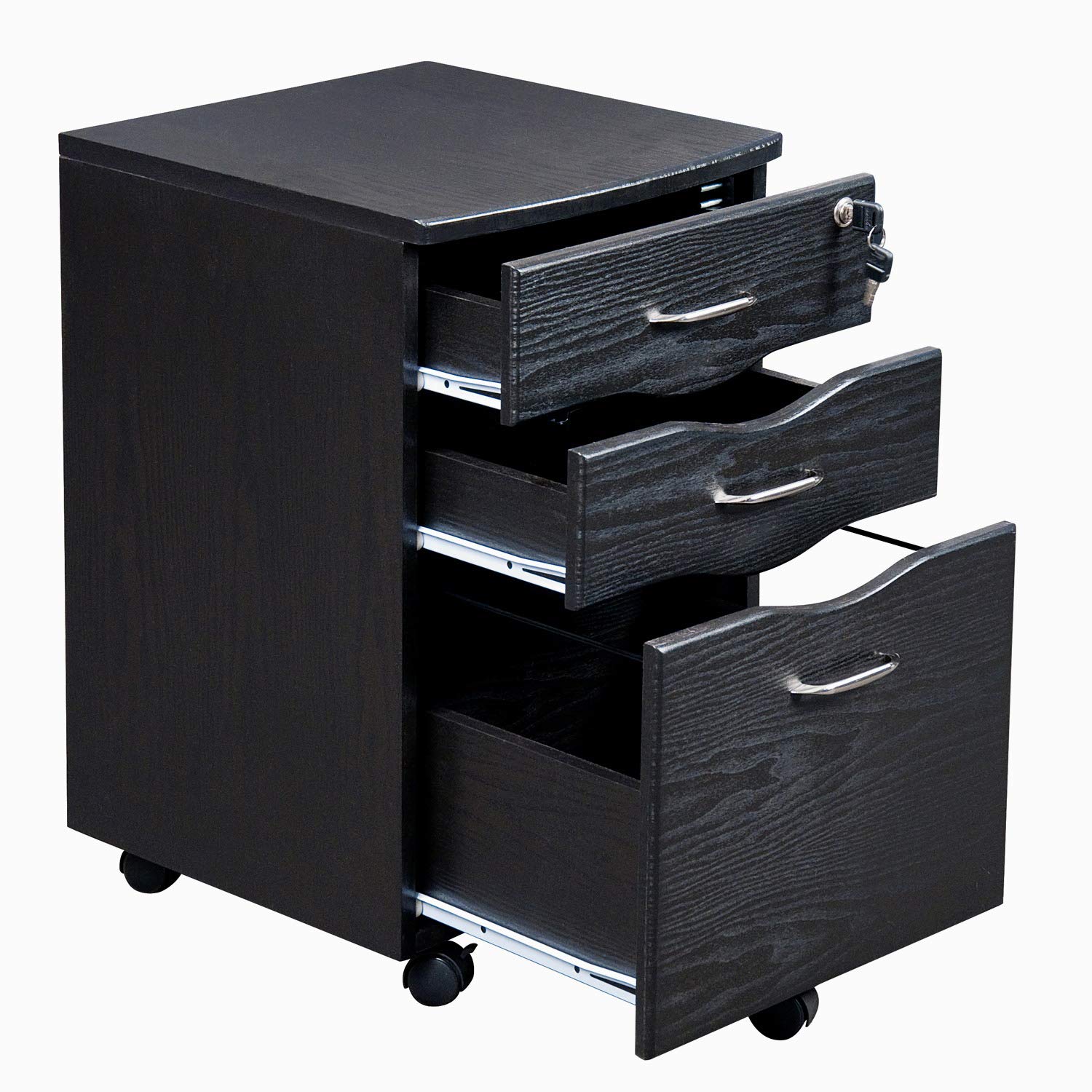 Techni Mobili Rolling Storage and File Cabinet, Espresso Finish - Mobile Office Organizer for Documents, Files, and Supplies - Perfect for Home Office, Classroom, or Workspace