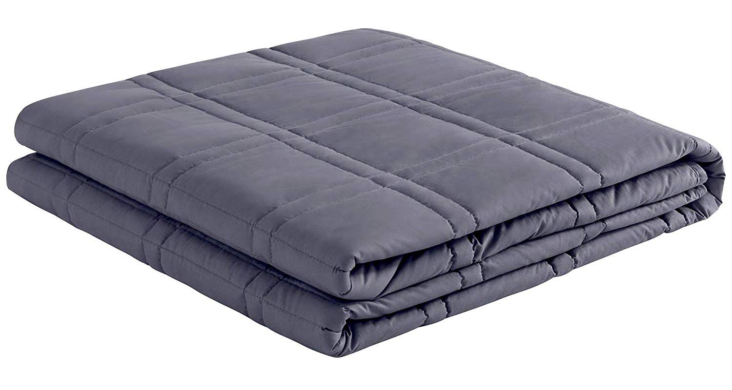 Premium 15 lbs Weighted Blanket for Adults - 100% Cotton Heavy Blanket with Glass Beads, 48