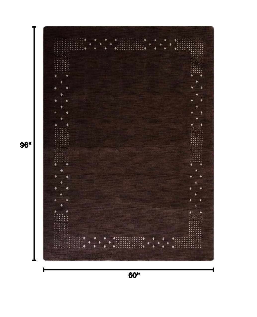 Hand Knotted Wool Eco-Friendly Area Rug 5'x8' Rectangle - Brown Modern High Pile Thick Non-Slip Handmade Rug for Living Room, Bedroom & Dining Room | Contemporary Home Decor & Floor Protection