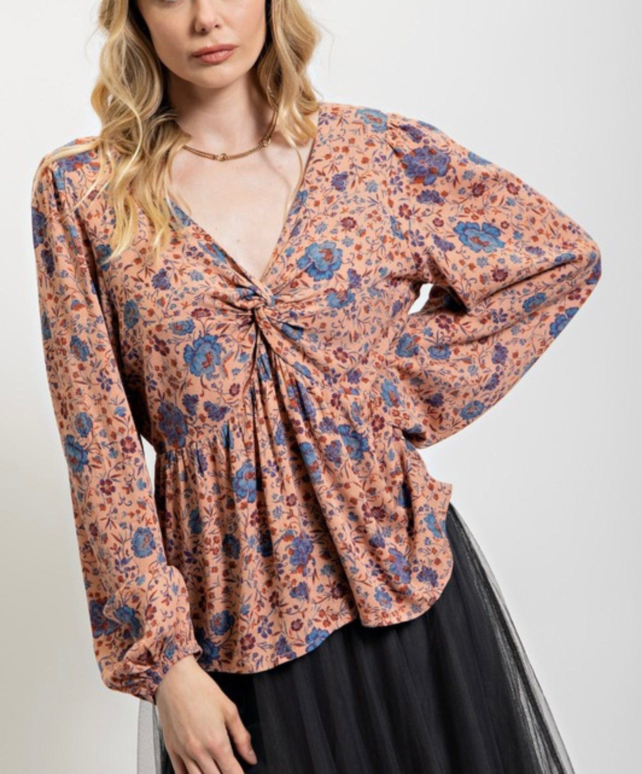 Floral Printed Peplum Top for Women - Stylish Blouse with Flowy Hem - Perfect for Spring Outfits, Date Nights & Office Wear