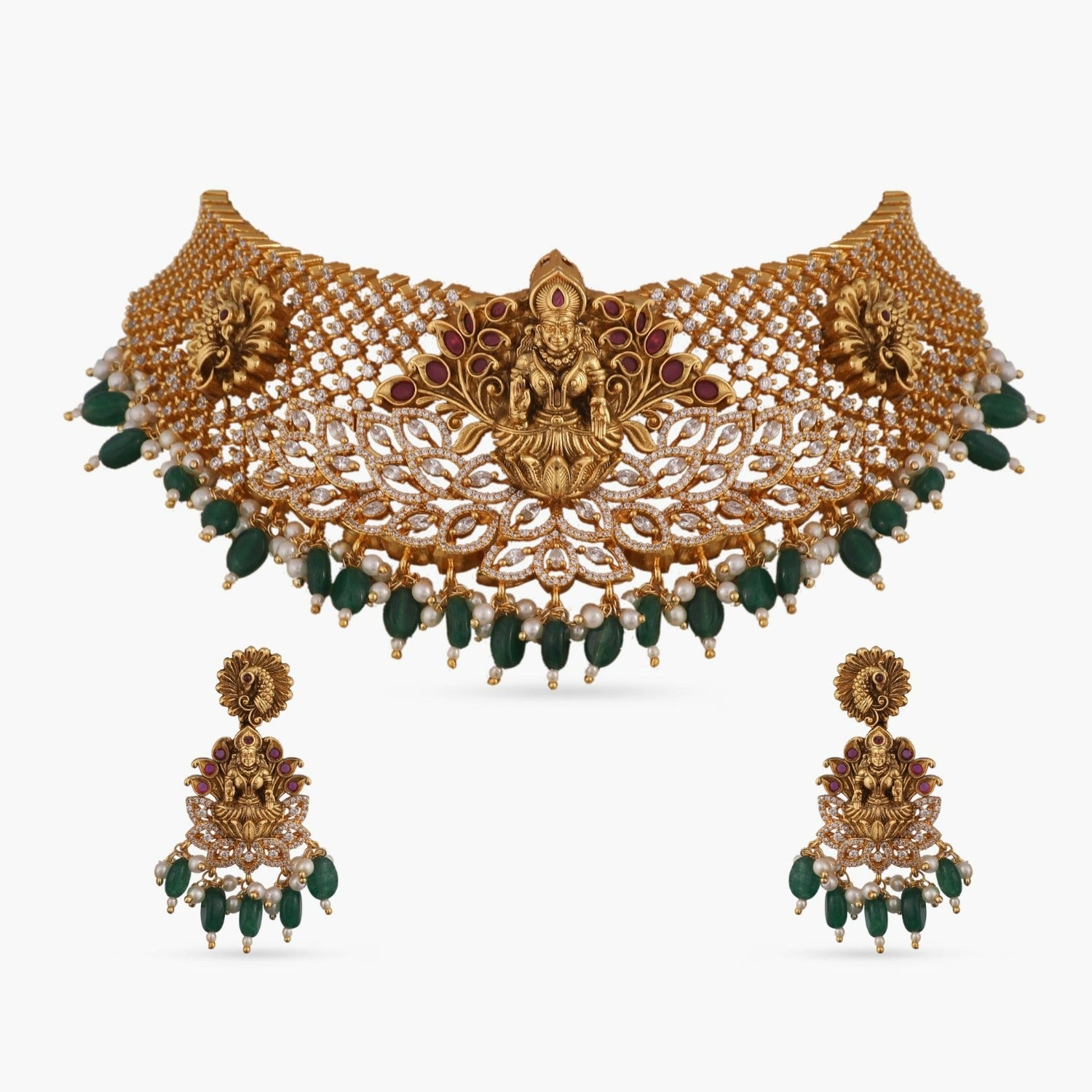 Riddhi Antique Choker Set - Elegant Vintage Necklace for Women - Perfect for Weddings, Parties & Special Occasions