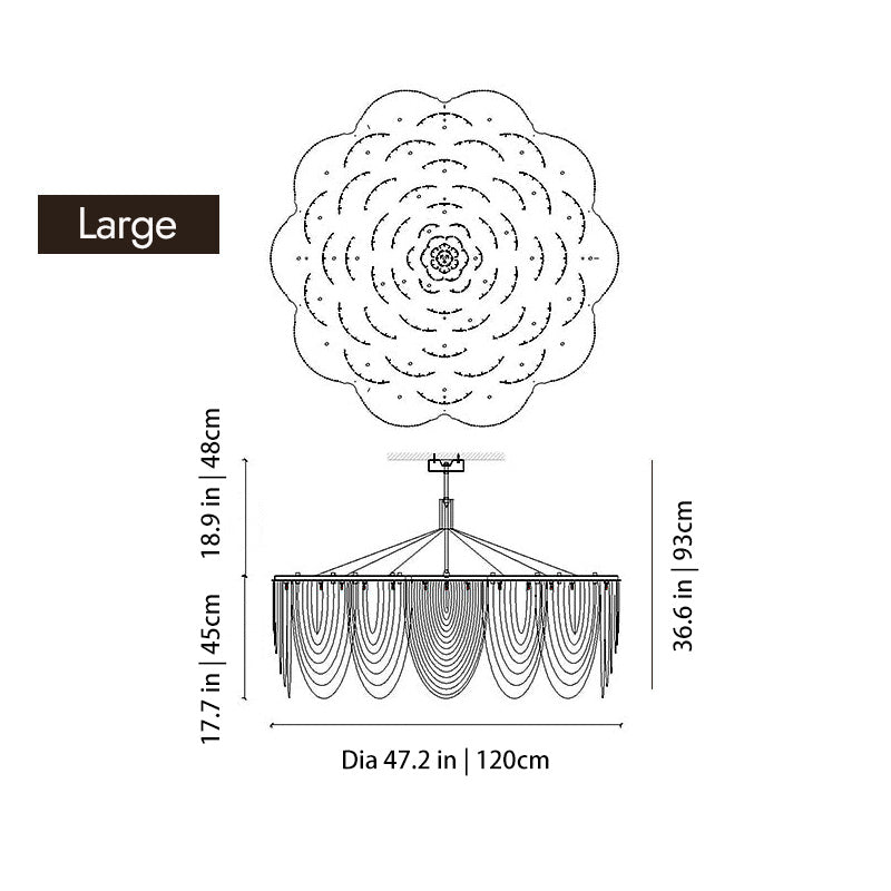 Modern Creative Aluminum Chain Tassel Flower Chandelier - Elegant Ceiling Light Fixture for Living Room, Bedroom, Dining Room & Wedding Decor