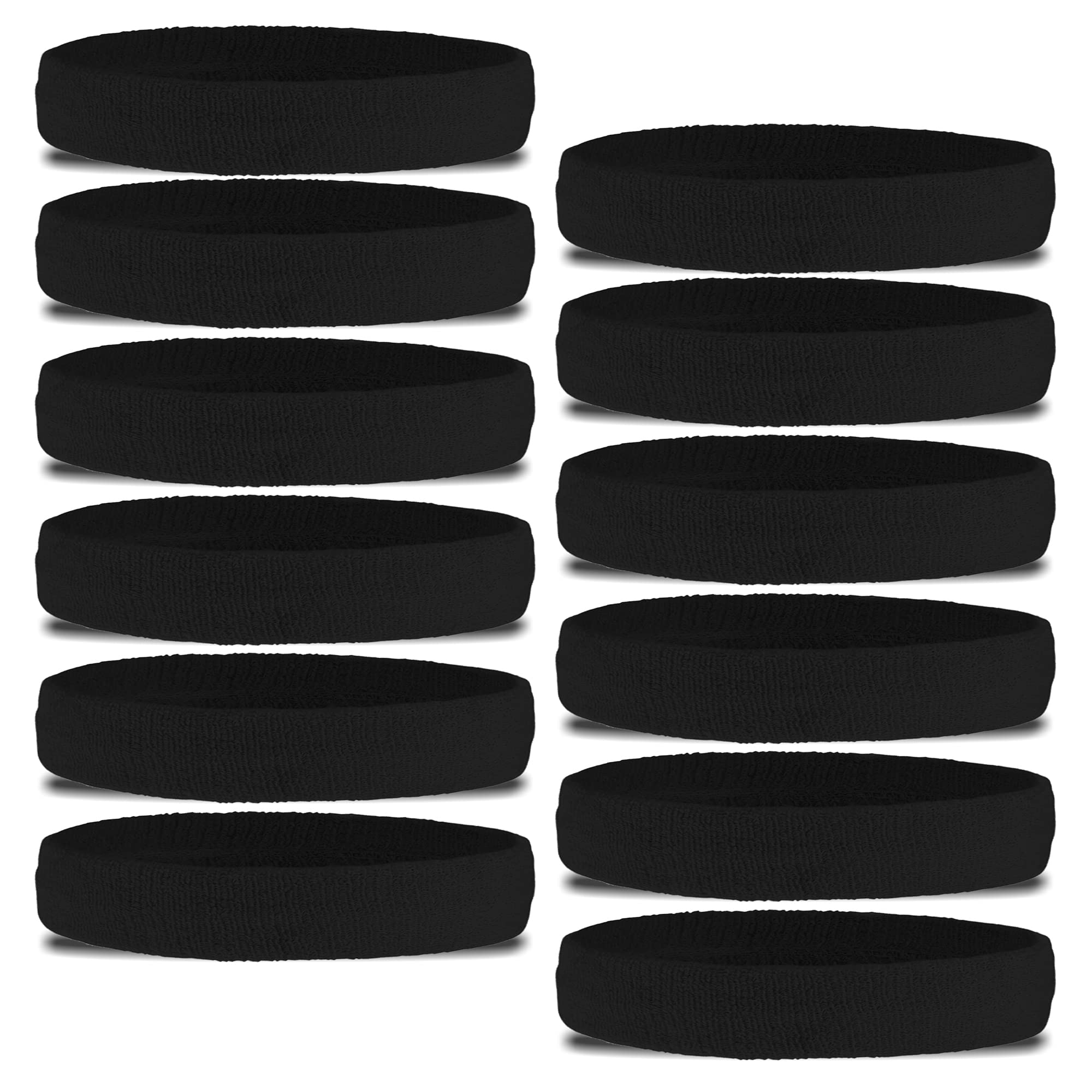 Premium Sweat Headbands Set for Men & Women - Soft Terry Cloth Workout Headbands for Running, Gym, Tennis, Basketball & Football - Breathable & Stretchy Athletic Sweatbands - Ideal for Sports, Exercise & Fitness Training