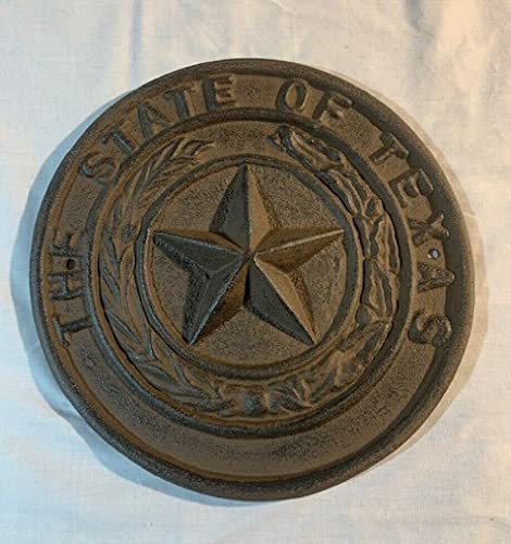 Texas State Seal Cast Iron Wall Plaque - 8.5