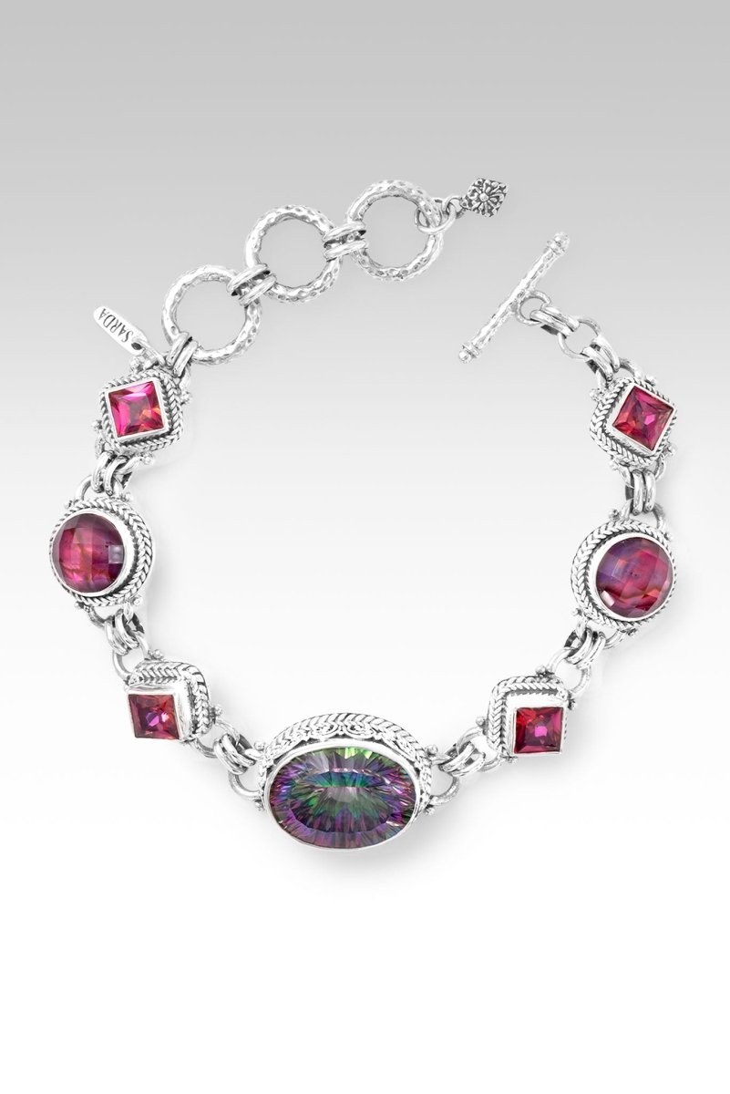 Abide in Me Bracelet™ - Odyssey Green™ Mystic Quartz, Pink Purple Abalone & Ultra™ Mystic Topaz - Spiritual Jewelry for Women, Christian Gifts, Prayer & Meditation Accessories