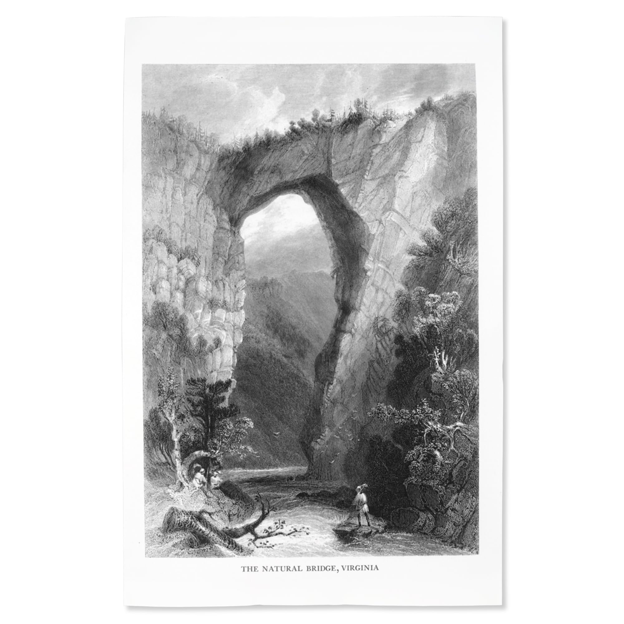 Lantern Press 16x24 Inch Giclee Art Print - Virginia's Natural Bridge & Cedar Creek Landscape Wall Decor | Perfect for Living Room, Bedroom or Office