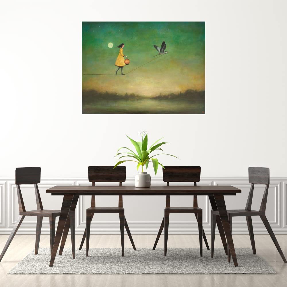Blue Moon Expedition Fine Art Canvas Wall Decor by Artist Duy Huynh - 46x35 Inch Ready to Hang Painting for Living Room, Bedroom, Office & More - Modern Home & Office Wall Art for Stylish Interior Design