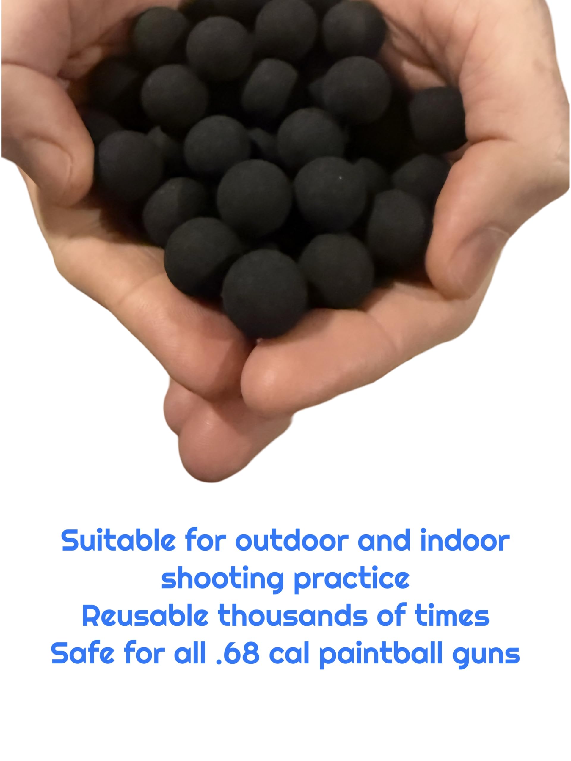 .43 Cal / .50 Cal / .68 Cal Reusable Rubber Training Balls for Paintball Guns | Durable Ammo for Target Practice & Scenario Games | Perfect for Outdoor Sports & Military Simulation Training