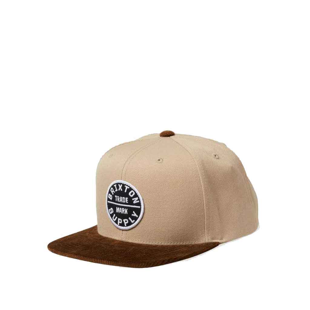 Brixton Oath III Snapback Hat - Khaki/Sepia Adjustable Baseball Cap for Men & Women - Perfect for Casual Wear, Outdoor Activities & Street Fashion