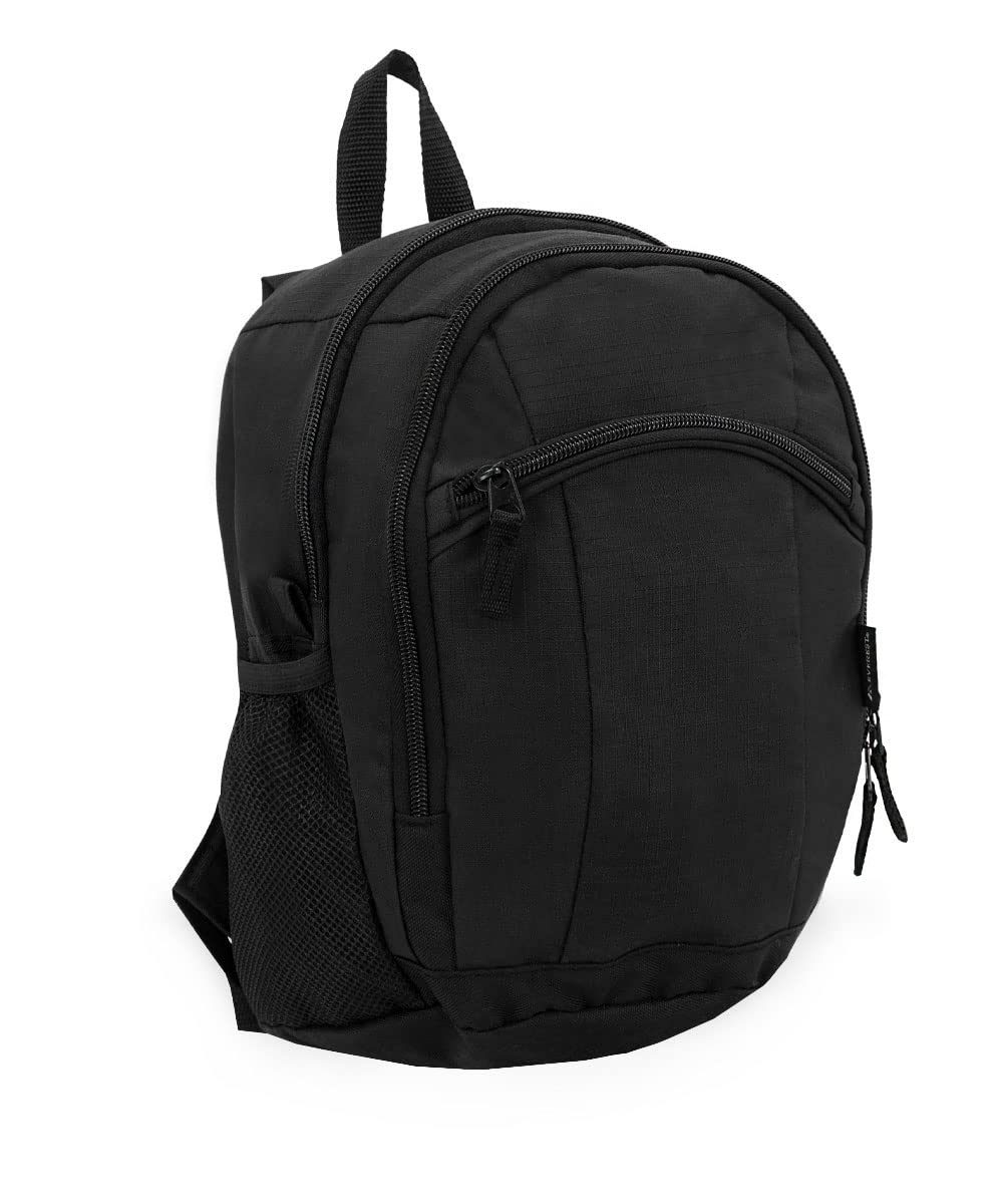 Everest Deluxe Small Backpack for Men & Women - Lightweight Travel Daypack, Water Resistant Hiking Bag - Perfect for School, Work, Gym, Outdoor Adventures (Black, One Size)