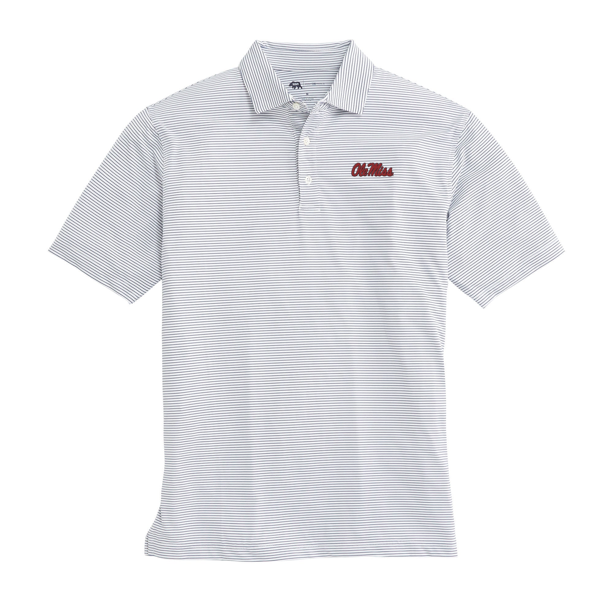 Ole Miss Birdie Stripe Performance Polo Shirt for Men - Moisture-Wicking Golf & Casual Wear - Perfect for Golf Tournaments, Office & Outdoor Activities