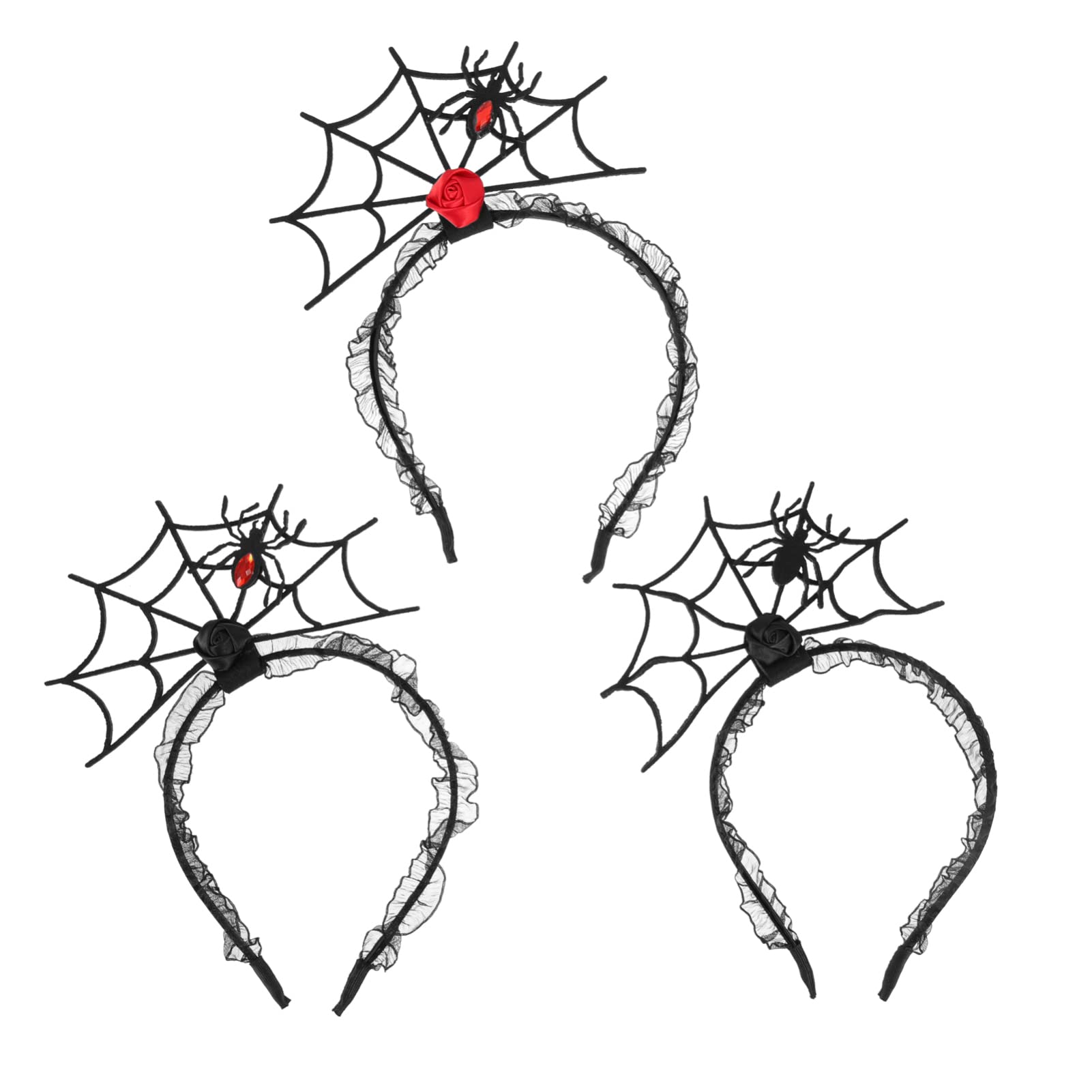 Minkissy 3PCS Halloween Spider Web Headbands - Gothic Cosplay Masquerade Hair Accessories for Halloween Party, Christmas Carnival & Festival Costume | Perfect for Spooky Themed Events, Cosplay & Costume Parties