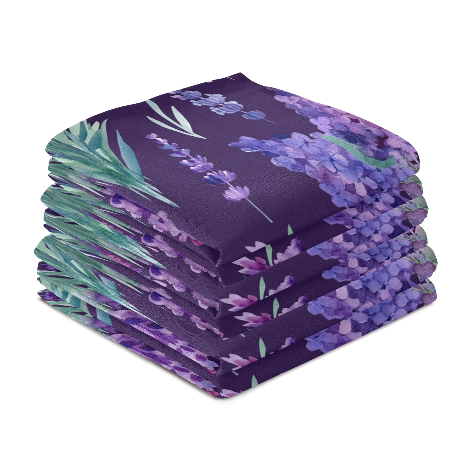 ALAZA Lavender Flowers Purple Floral Kitchen Towels - Super Absorbent Dishcloths, Soft Hand Towels & Bar Towels (28x18 Inches) for Cooking, Cleaning & Home Decor