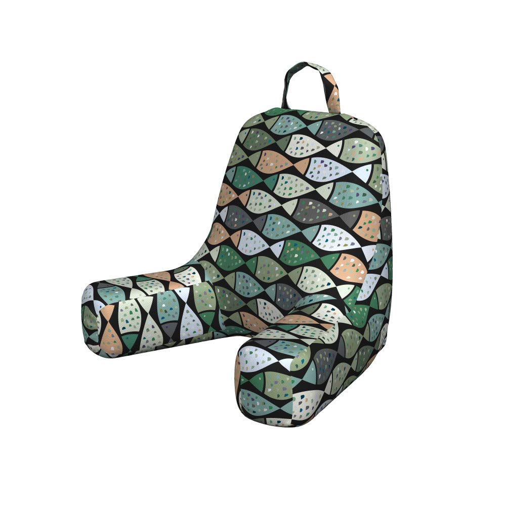 Ambesonne Underwater Reading Pillow Cover - Digital Print Fish & Colorful Splatters Ocean Design - Soft Fabric Bed Rest Case (Small, Charcoal Grey Multicolor) - Perfect for Reading, Lounging & Home Decor