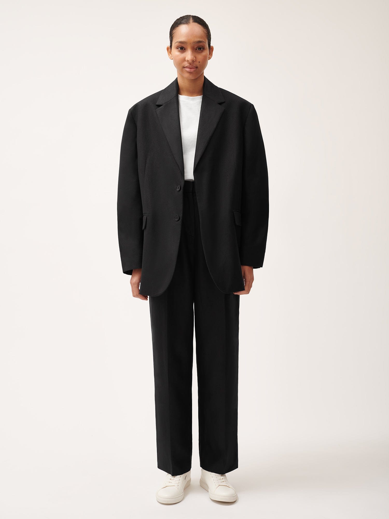 DNA Women's FrutFiber Tailored Trousers - Black Slim Fit Stretch Pants for Work, Office & Business Casual Wear