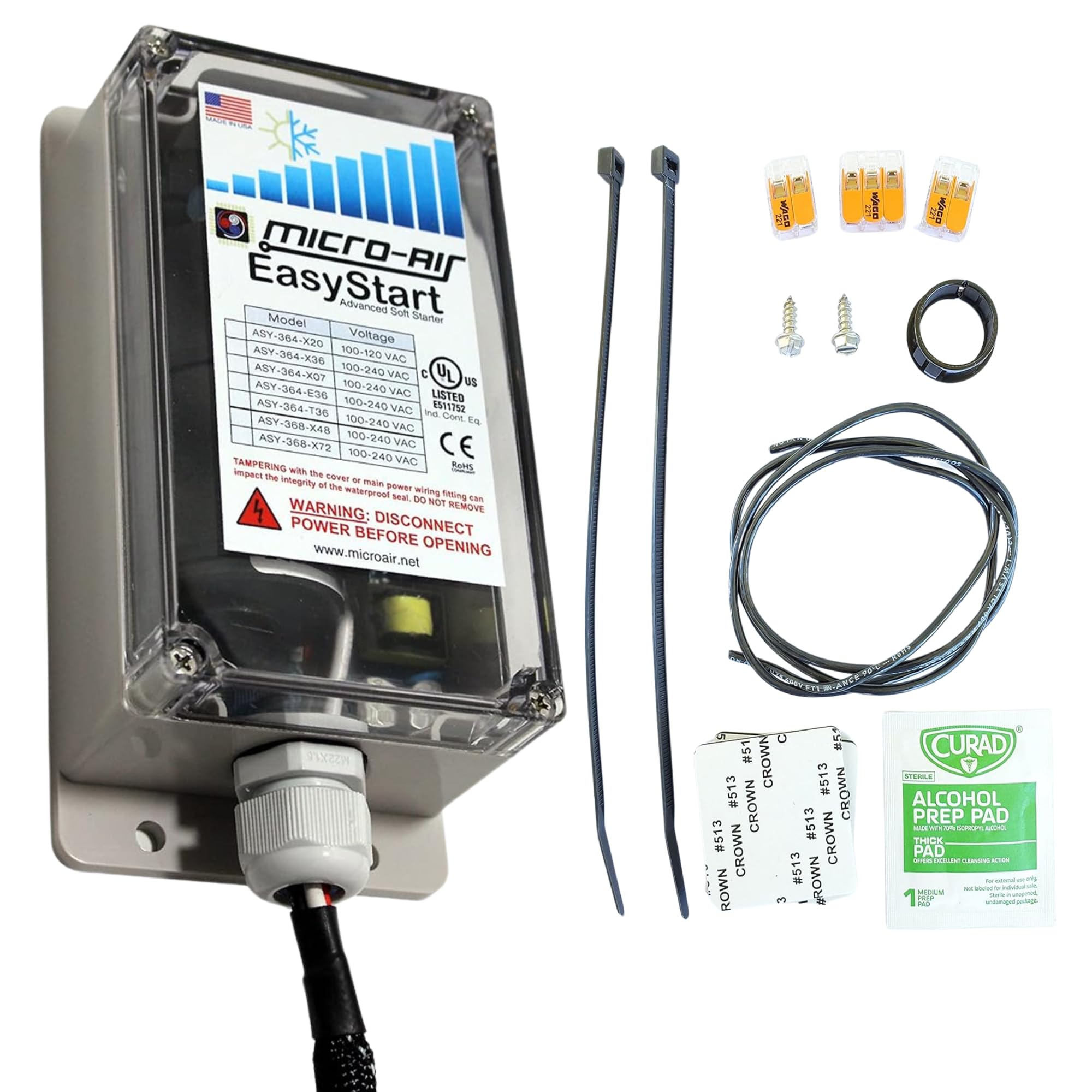 BLUETOOTH Micro-Air Easystart 364-X36 Marine Air Conditioner Soft Starter | RV & Travel Trailer AC Compressor Unit | Wireless Control & Easy Installation Kit Included | Perfect for Boats, RVs & Campers