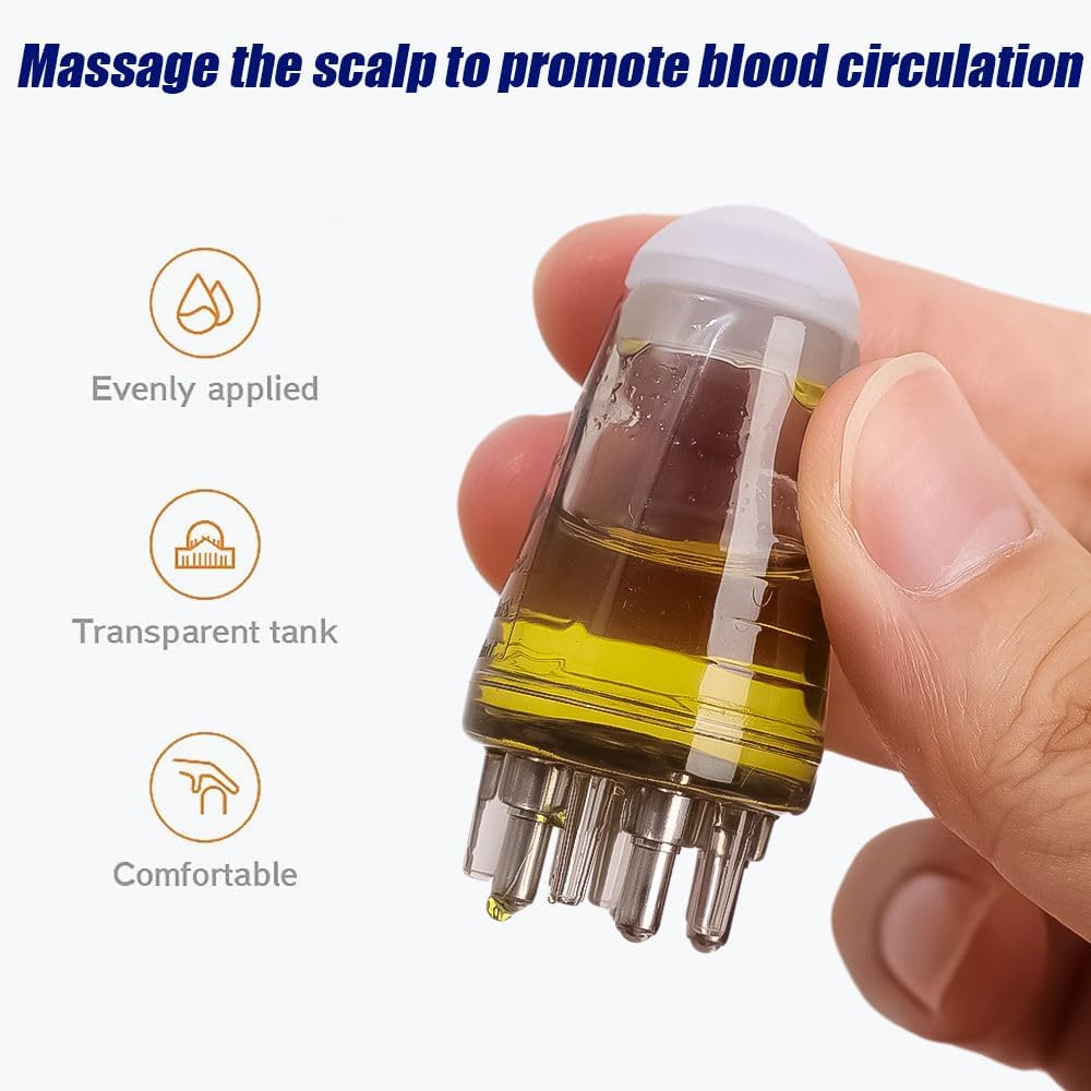 TWINZEN Hair Oil Applicator Comb - Anti-Leak Scalp Massager Brush for Hair Growth & Anti-Hair Loss Treatment | Perfect for At-Home Hair Care, Salon Treatments & DIY Scalp Oil Application (10 Grams)