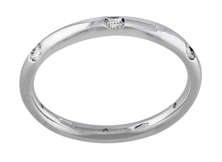 18K White Gold Pomellato Diamond Band Ring for Women - Elegant Stackable Wedding & Anniversary Jewelry Gift