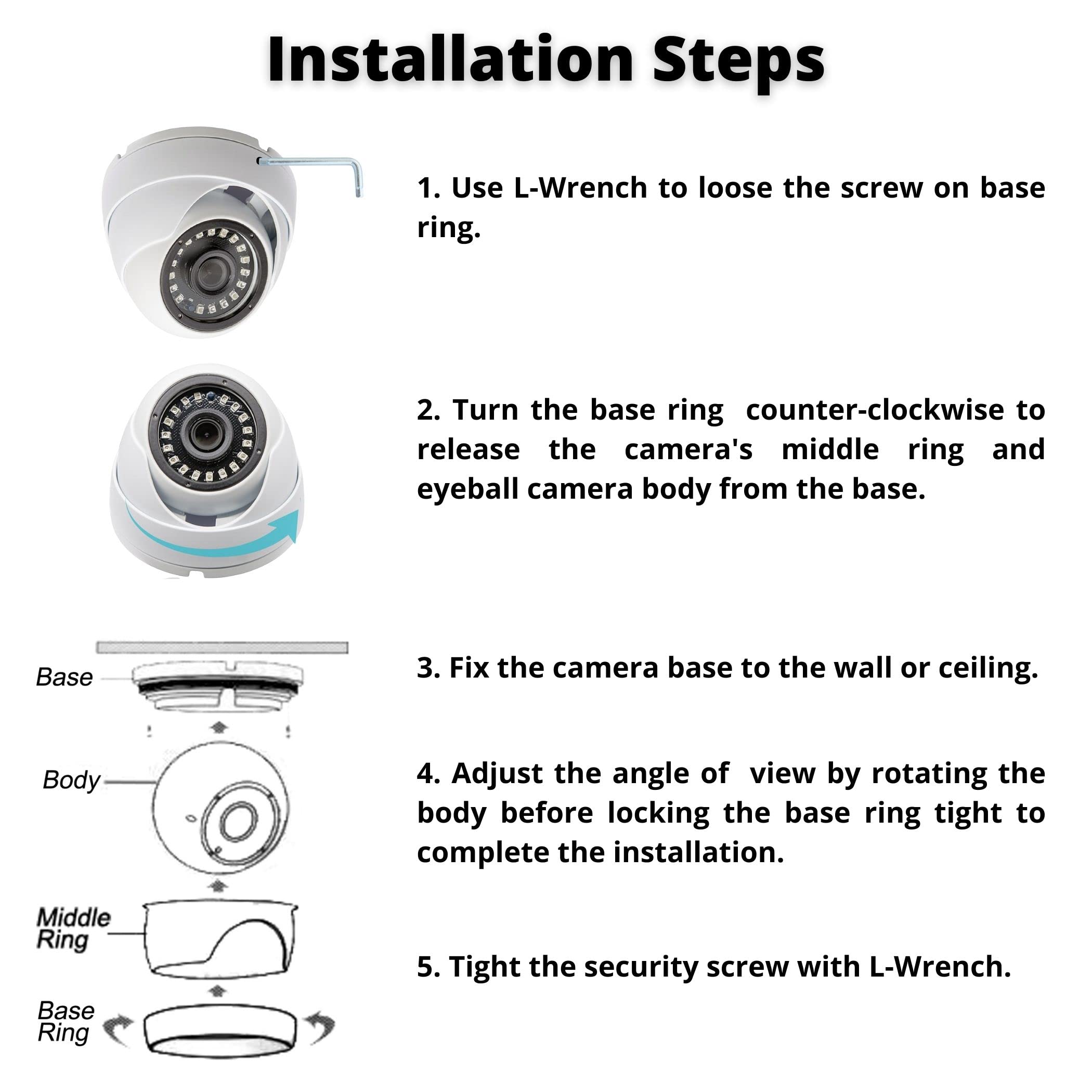 Evertech HD 1080p TVI AHD CVI Analog Security Dome Camera - 960H/CVBS, Day & Night Vision, Weatherproof Metal Housing for Indoor/Outdoor Surveillance - Ideal for Home Security, Office Monitoring & Business Protection