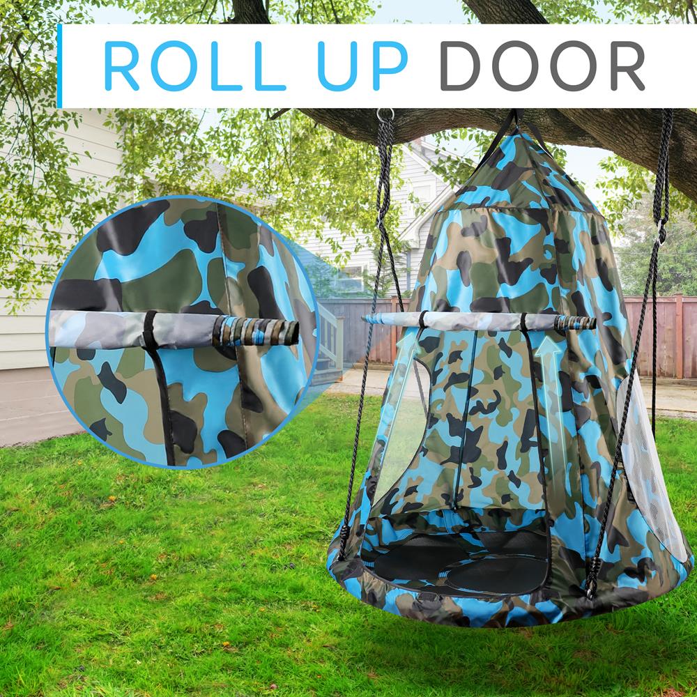 Kids Fun Tent & Rope Swing Kit - Indoor/Outdoor Play Set for Backyard, Camping & Playroom Adventures