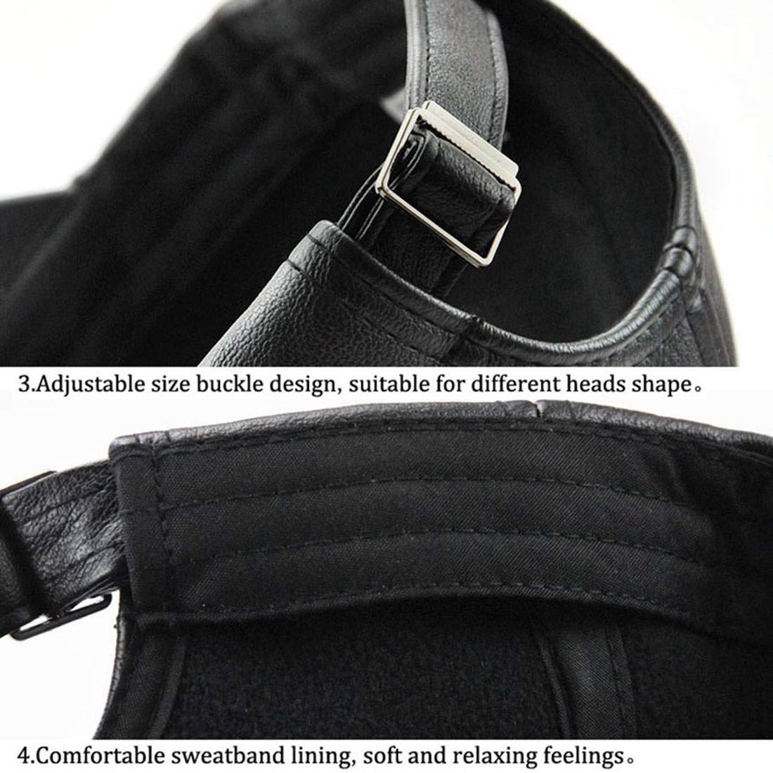 **Men's Waterproof Windproof PU Leather Baseball Cap - Winter Outdoor Golf Hat for Sports & Casual Wear**    **Use Scenarios:** Perfect for golfing, hiking, running, fishing, and everyday outdoor activities in cold weather.