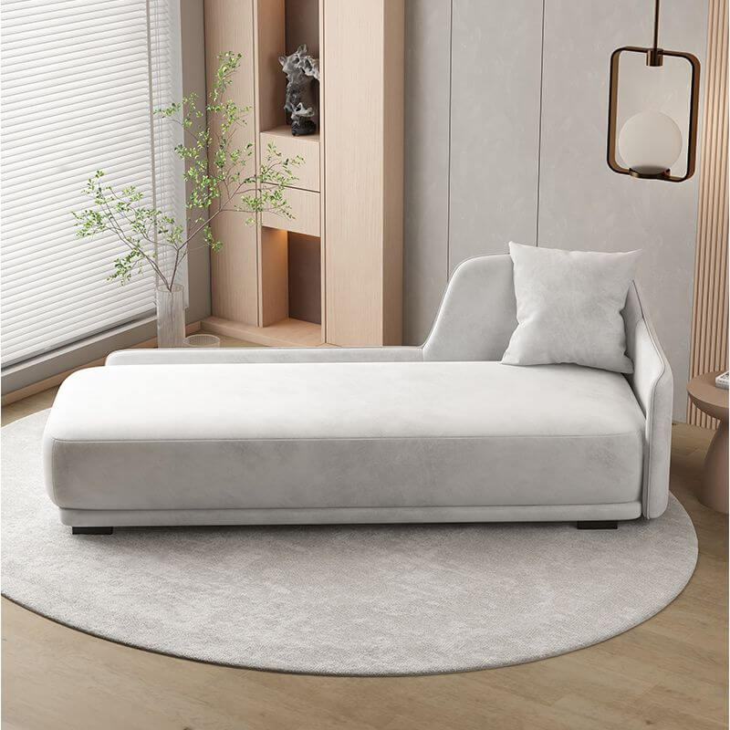 Unfixed Overstuffed Nook Indoor Chaise Lounge with Right/Left Arm - Perfect for Living Room, Bedroom or Reading Nook Relaxation