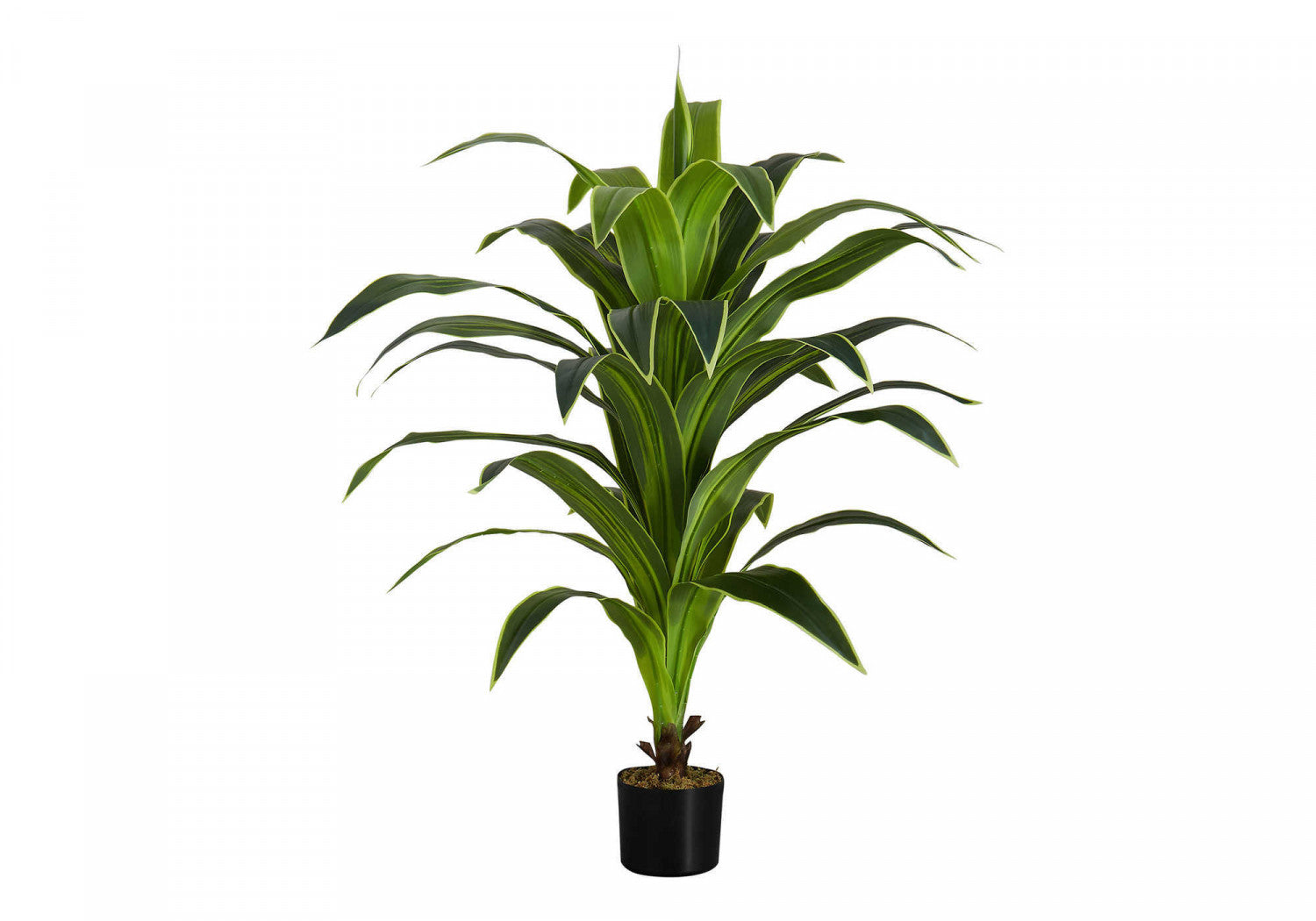 47 Inch Dracaena Tree in 5 Inch Black Pot - Realistic Artificial Green Plant for Home, Office, and Indoor Decor