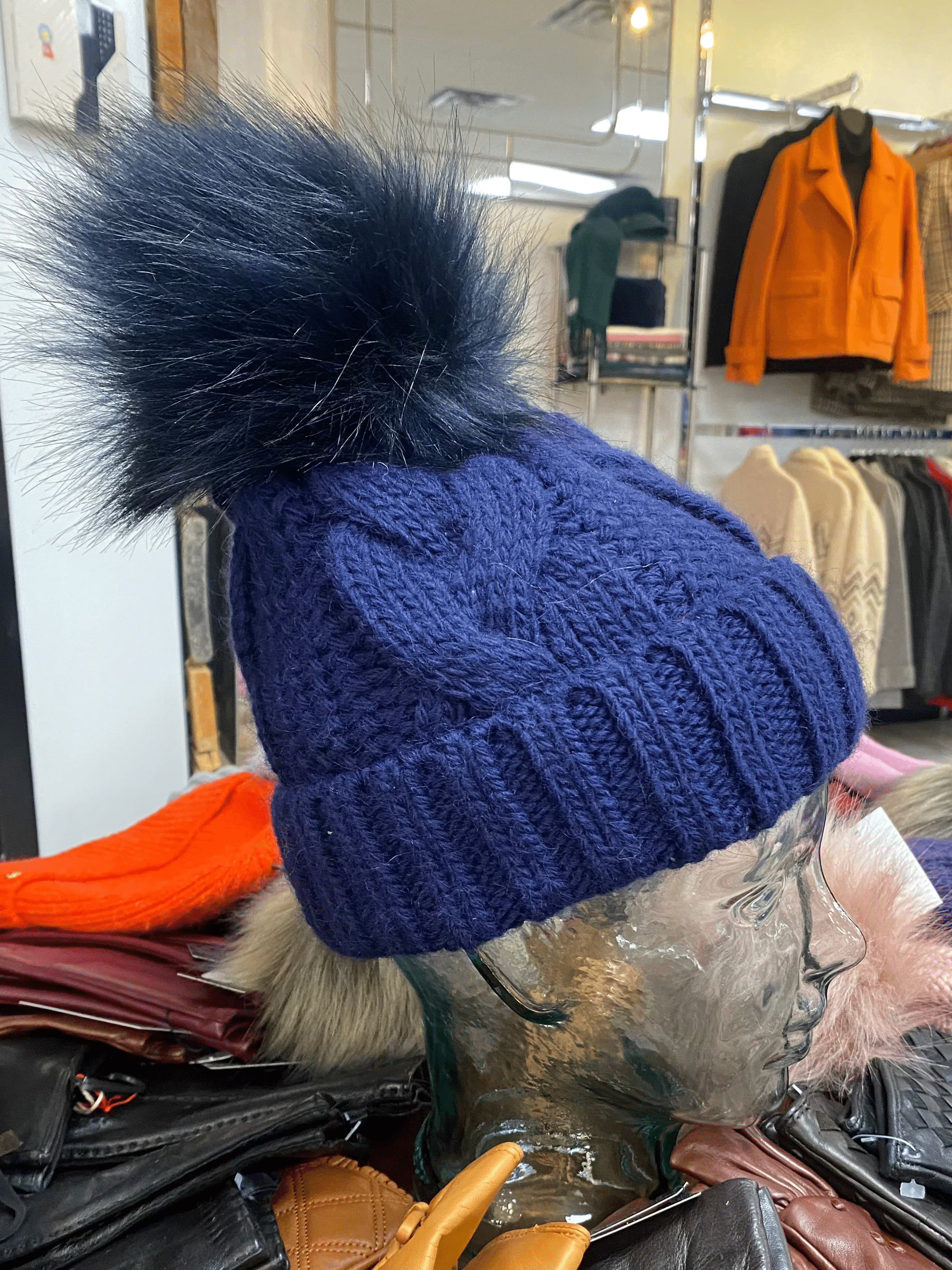 Cozy Knit Fleece Lined Pom Pom Winter Beanie Hat for Women - Warm Soft Cuffed Knit Hat for Cold Weather, Outdoor Activities & Fashion Accessories