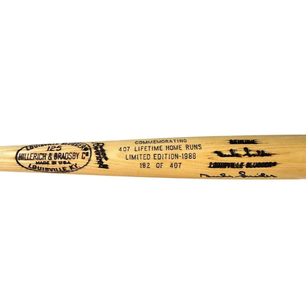 Duke Snider Autographed Baseball Bat - Signed Home Run Stat with COA - Brooklyn & LA Dodgers Memorabilia #D/407 - Perfect for Collectors, Sports Fans, and Home Decor