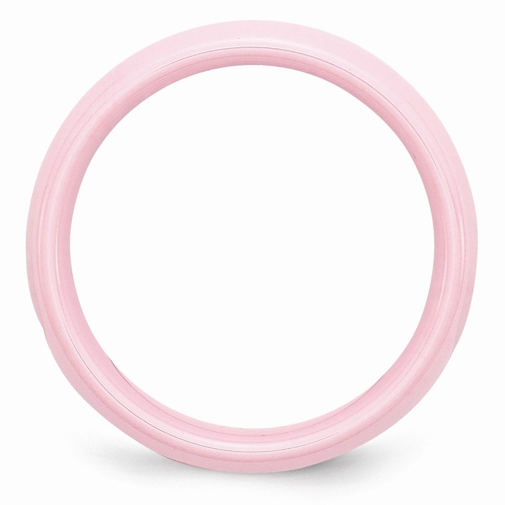 Lux Ceramic Pink 6mm Polished Wedding Band Ring for Women - Elegant & Durable Ceramic Jewelry for Engagement, Anniversary & Everyday Wear