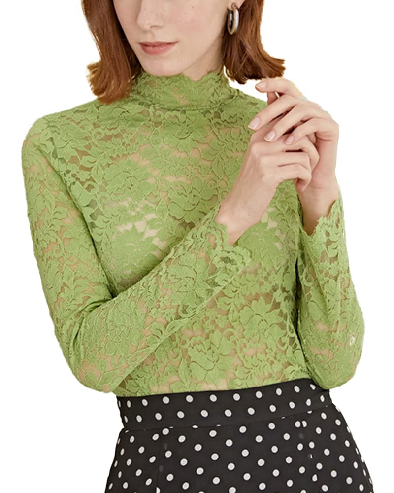 Floral Lace Long Sleeve Blouse with Camisole - Women's Plus Size Summer Top with Eyelash Trim for Casual & Dressy Outfits | Perfect for Date Nights, Office Wear & Special Occasions