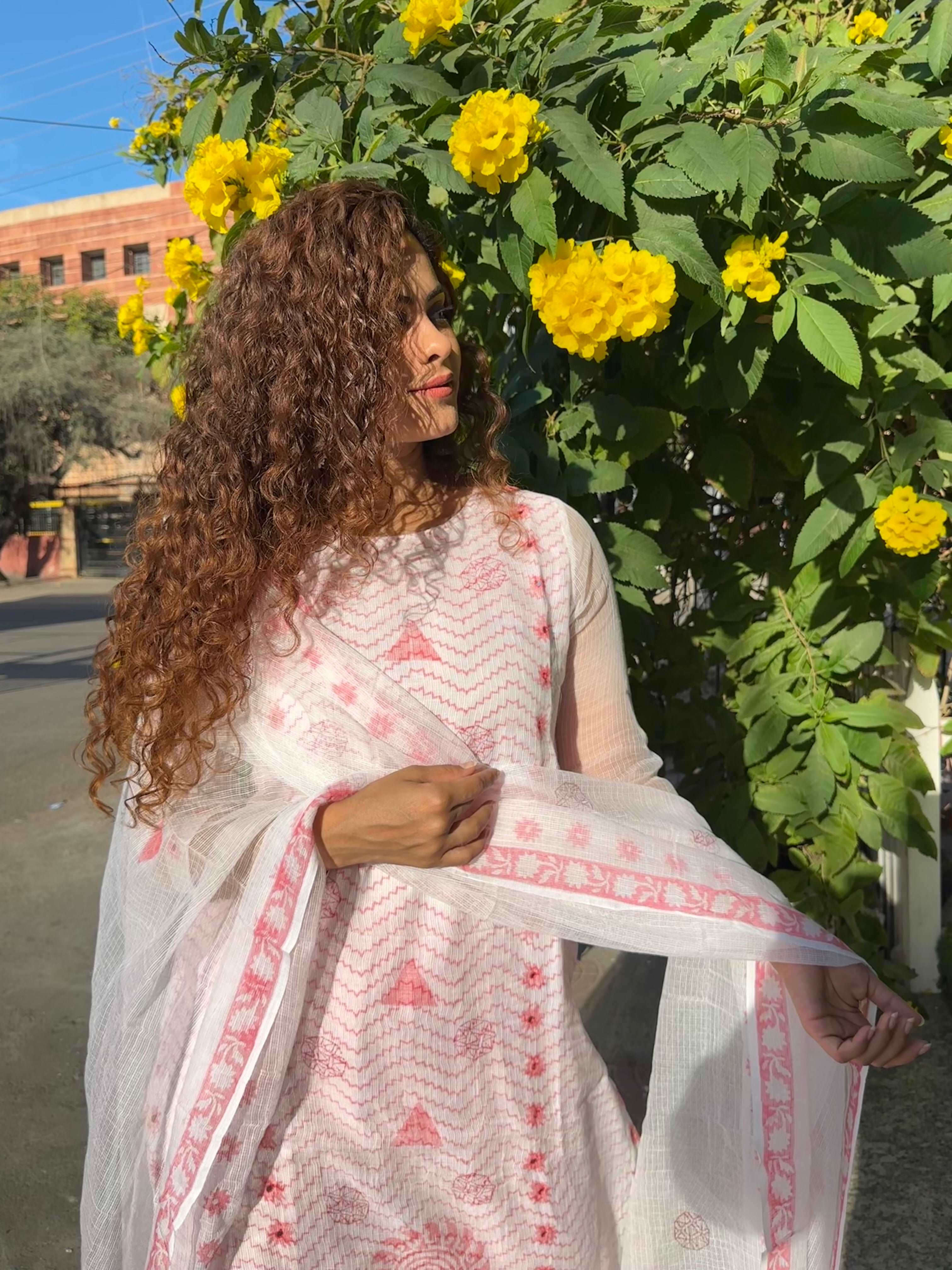 BLOOM PINK KOTA DORIA EMBROIDERED SUIT SET - Elegant Indian Ethnic Wear for Women | Perfect for Weddings, Festivals & Special Occasions