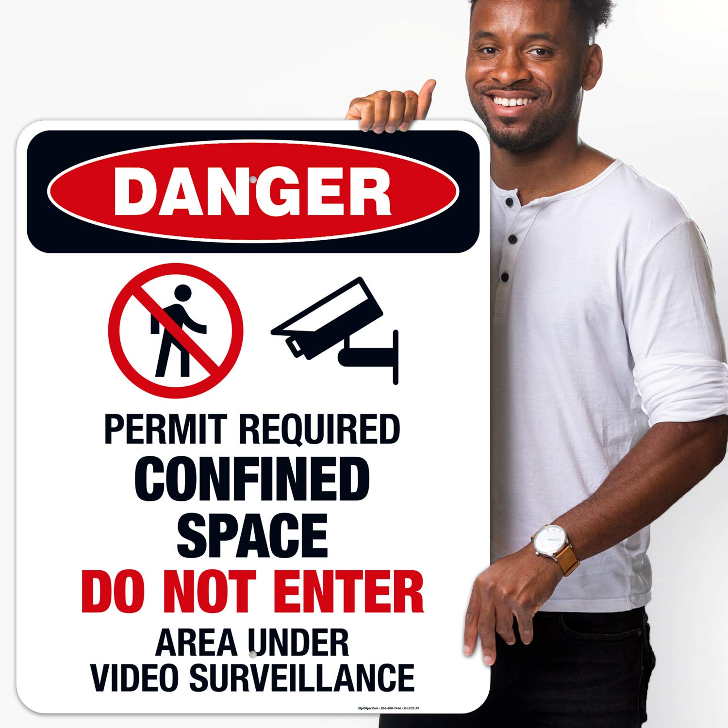 OSHA Danger Sign - Permit Required Confined Space Do Not Enter Warning Sign | 24x30 Inches Rust-Free .063 Aluminum | Fade Resistant for Indoor/Outdoor Use | Made in USA | Ideal for Construction Sites, Industrial Facilities & Hazardous Areas
