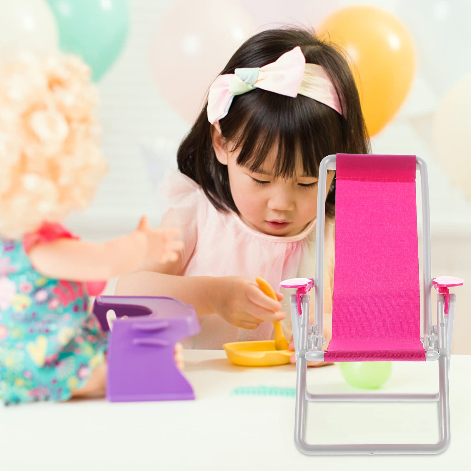 Mini Beach Lounge Chairs for Kids - 2 Pack Dollhouse Furniture, Tiny Sofa for Action Figures & Room Decor - Perfect for Beach-Themed Photos, Doll Play & Car Accessories