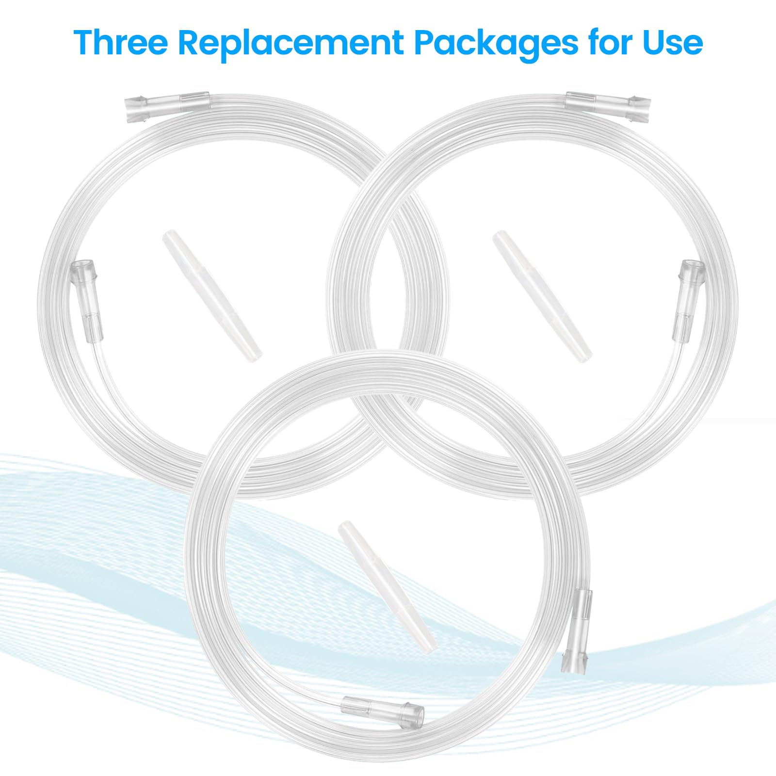 5 Foot High Flow Oxygen Tube Extension - Transparent, Crush Resistant PVC Oxygen Tubing for Medical Use (Pack of 3) - Ideal for Home Oxygen Therapy, Hospital Use, and Emergency Care