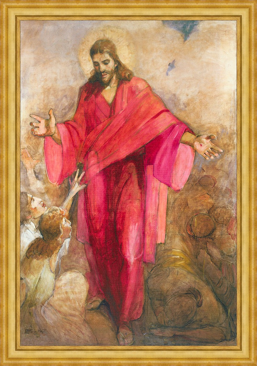 Large Christ in Red Robe Wall Art - Religious Home Decor for Living Room, Bedroom & Church
