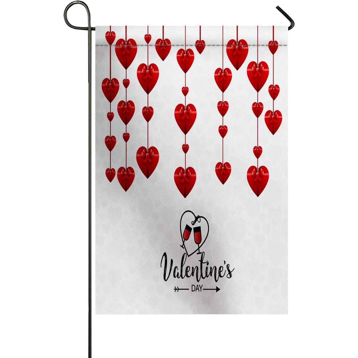 Valentine's Day Garden Flag - 12x18 Inch Red Heart Box Outdoor Yard Banner | Weatherproof Polyester Hanging Decoration for Lawn, Patio & Backyard | Perfect for Romantic Home Decor & Seasonal Celebrations