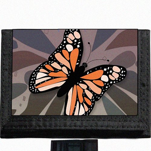 Black Butterfly Tri-Fold Nylon Wallet for Men & Women - Slim RFID Blocking Credit Card Holder - Perfect Gift for Birthday, Travel, and Everyday Use