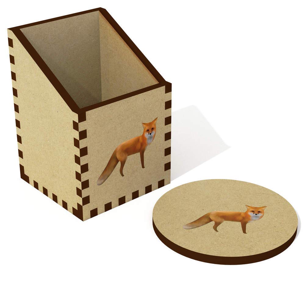 Azeeda 'Fox' Desk Organizer & Pencil Holder - Cute Animal-Themed Office Desk Accessory for School, Home, and Office Use (DT00076164)